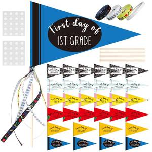 lot 14032 image: Poola Voidra 34 Pcs Back to School Photo Prop Flag Set
