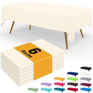 lot 14050 image: Smiry Disposable Tablecloth 6-Pack 54x132 Beige