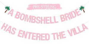 lot 14064 image: LUXLYNN Bachelorette Banner Bombshell Bride Pink Glitter