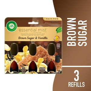 lot 14078 image: Air Wick Essential Mist Refills Brown Sugar Cinnamon 3-Pack