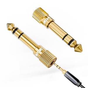 lot 14085 image: VCE 14 to 3.5mm Stereo Audio Adapter, 24K Gold-Plated, 2-Pack