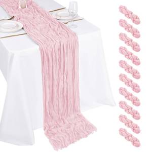 lot 14096 image: Beautane Light Pink Cheesecloth Table Runners 17x108 10-Pack