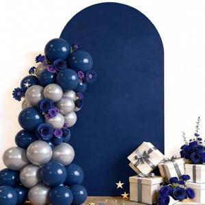 lot 14099 image: JFDYDM Navy Blue Arch Backdrop Cover 6.6 FT