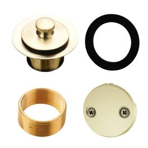 lot 14484 image: HIDROP Brushed Gold Lift and Turn Tub Drain