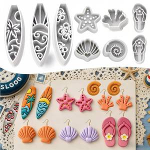 lot 14487 image: 9-Piece Summer Ocean Polymer Clay Cutters