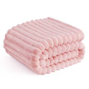 lot 17641 image: Bedsure Soft Coral Pink Throw Blanket 50x60