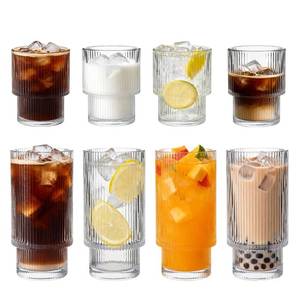 lot 17645 image: Salpae Ribbed Drinking Glasses Set of 8