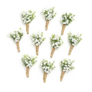 lot 18008 image: Lings Moment White Boutonniere Set, 10-Piece