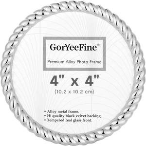 lot 18013 image: GorYeeFine Round Silver Picture Frame 4x4 Inch