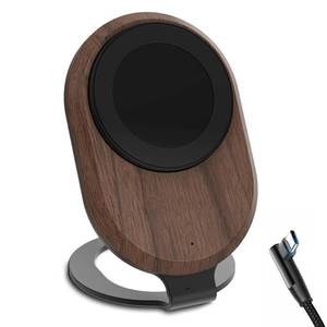 lot 18016 image: Xosido Walnut Wood Wireless Charger Stand 15W