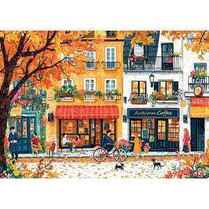 lot 18452 image: Deepcom 1000-Piece Jigsaw Puzzle Autumn Street Coffee Shop