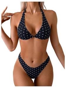 lot 18459 image: WDIRARA Womens Polka Dots Bikini Set, Size Small