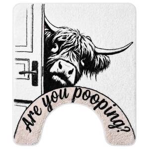 lot 18464 image: Ferrochef Highland Cow U-Shaped Toilet Rug 24x20