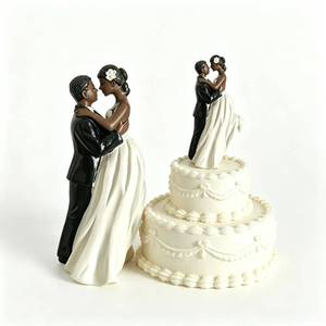 lot 18499 image: Bride and Groom Cake Topper, 5.5 Inches