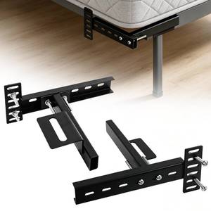lot 19853 image: Long Headboard Bracket Adjustable Bed Base Bed Extra Thick Steel Universal Kit Heavy Duty No Noise No Wobble Easy Install Black Compatible