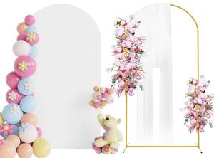 lot 19857 image: Putros Arch Backdrop Stand and Cover Set, 7.2ft Arch Stand with White Cover