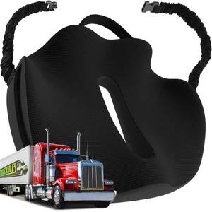 lot 19871 image: Truckules Large Big Rig Truck Seat Cushion, Black, Thick Memory Foam