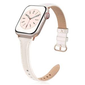 lot 20367 image: SWEES Womens Elegant Leather Band for Apple Watch Series 38mm-41mm, Slim Thin Dressy Strap, Multiple Colors Available