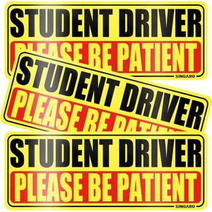 lot 20368 image: SINGARO Student Driver Magnet for Car - Please Be Patient, 3Pcs Magnetic Reflective Novice Sticker, New Driver Decal, Removable Exterior Car Accessories