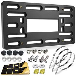 lot 20371 image: BGGTMO License Plate Bracket Holder- Front License Plate Mounting Kit, Universal Bumper Car Tag Frame Mount Adapter with Stainless Steel Screw Cap, Cable Ties