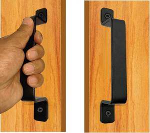 lot 20372 image: QUALIALL Barn Door Handles, Black, 7.4 inch, 2 Packs