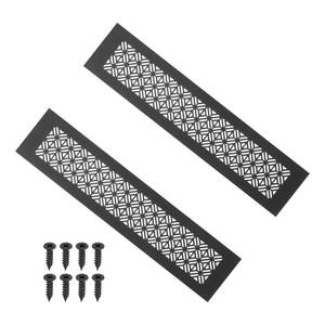 lot 20378 image: PATIKIL 14 x 3 Inch Door Air Vent Cover, 2 Pcs Heavy Duty Aluminum Grille Ventilation Cover Louvered with Mounting Screws for Cabinet Wardrobe Door, Black
