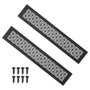 lot 20383 image: PATIKIL 16 x 3 Inch Door Air Vent Cover, 2 Pcs Heavy Duty Aluminum Grille Ventilation Cover Louvered with Mounting Screws for Cabinet Wardrobe Door, Black