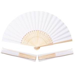 lot 20394 image: Sepwedd 50pcs White Paper Hand Fan Bamboo Folding Fan Handheld Paper Fan (Open Box, May Be Missing Pieces)