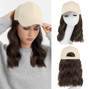 lot 20401 image: AISI QUEENS Hat Wig Hat with Hair Attached for Women Cap with Hair Attached for Women Baseball Cap Wig Extensions Short Wave Synthetic Adjustable for Daily Use
