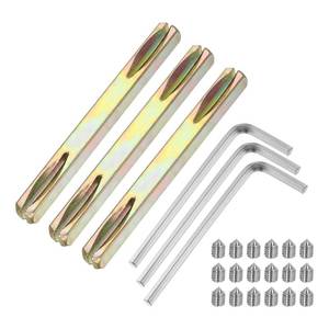 lot 20405 image: uxcell 3Pcs Door Knob Spindle, 90mm Long Spare wHex Screws Wrench, Gold (Open Box, May Be Missing Pieces)