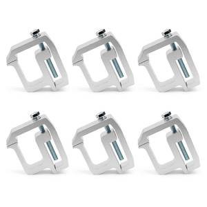 lot 20417 image: MXSAG 6-Pack Heavy Duty Aluminum Alloy Silver Truck Bed Cap Mounting Clamps