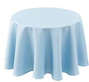 lot 20423 image: Textured Round Tablecloth 70-Fabric Spillproof Table Cloths Light Blue