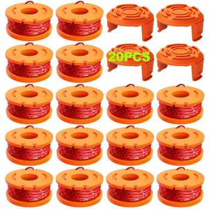 lot 20425 image: 20 Pack Trimmer Spool Line for Worx,(WA0010)Replacement Trimmer Spool Line for Worx,Trimmer Line Refills 0.065 inch for Worx,Suitable for Worx String Trimmers(10 Pack Grass Trimmer Line,4 Trimmer Cap)