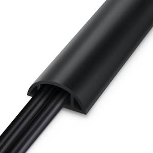 lot 20437 image: LZEOY 8.5FT Black Cord Cover Floor, Cord Protector, Floor Extension Cable Cover, Soft PVC Wire Covers - Cord Cavity 0.7 (W) x 0.4 (H)