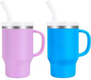 lot 20452 image: Sippy Cups for Toddlers 1-3, Spill-Proof 9oz Stainless Steel Toddler Tumbler with Handle, Leak��Proof Baby Straw Cups, My First Tumbler, Birthday Gifts for 1 Year Old Girls Boys, BPA-Free, 2 Pack