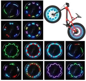 lot 20473 image: Bike Wheel Lights (2 Pack) - Waterproof LED Bicycle Spoke Tire Lights - 30 Different Patterns Change - Bike Accessories - Black