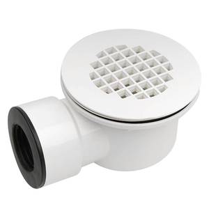 lot 20489 image: Sendoger Low Profile Shower Drain Kit, 1.5-Inch Main Drain Outlet Side Discharge, Shower Pan Drain with Shower Drain Strainer, Fits 2 Side Outlet Shower Drain Pipe, White PVC