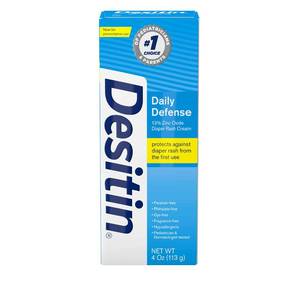 lot 20491 image: Desitin Daily Defense Baby Diaper Rash Cream with Zinc Oxide to Treat, Relieve & Prevent diaper rash, Hypoallergenic, Dye-, Phthalate- & Paraben-Free, 4 oz