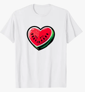 lot 8172 image: White Watermelon Heart Graphic T-Shirt S