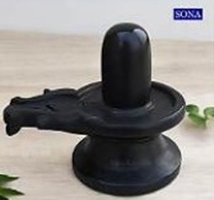 lot 20422 image: craftslook Black Marble Shivling Shivlingam 2 Small Shiv Ling Religious Spiritual Gift  Hindu God Statue Shiva Lingam Statue Figure Temple Idol and Decor