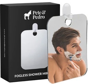 lot 20482 image: Pete & Pedro Fogless Shower Anti-Fog Shaving Mirror