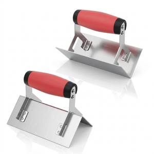 lot 1801 image: Peohud 2 Piece Drywall Corner Tool Set, Outside and Inside Corner Knife with Rubber Handle, Stainless Steel Corner Trowel for Plastering Bricklaying Finishing Kit