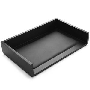 lot 1812 image: Novabright Wood Legal Size Letter Tray with Leather Surface 16.4x10.6 Black Front Load Paper Tray Stackable Wooden Document Organizer for Office Home Desktop Magazine, Folders, Mail, File Holder