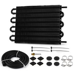 lot 1824 image: PRUNkuar 516 Transmission Oil Cooler, Aluminium 8 Pass Tube and Fin Cooler Kit Universal Black