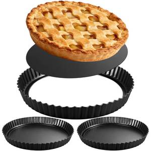lot 1847 image: A 2 Pack Tart Pan, 9 Inch Tart Pan with Removable Bottom, Quiche Pie Pan