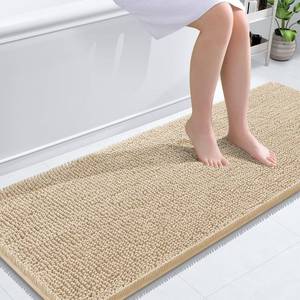 lot 1848 image: OLANLY Bathroom Runner Rugs 59x24, Extra Soft Absorbent Chenille Bath Rugs