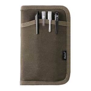lot 2219 image: Maxhoo Journal Cover for Field Notes & Moleskine Cahier 3.5 x 5.5, Waxed Canvas Notebook Planner Sketchbook Cover with Zipper Pen Holder (Olive)