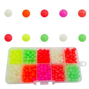 lot 2226 image: Fishing Beads Glow in Dark Plastic Green Colorful Fishing Line Bead Rubber Soft Beads Freshwater Saltwater for Fishing Rigs (8mm 250pcs)