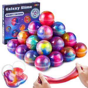 lot 2242 image: JOYIN Slime Party Favors, 24 Pack Galaxy Slime Ball - Stretchy, Non-Sticky, Mess-Free, Stress Relief, and Safe - Toys for Girls and Boys - Easter, Classroom Reward, Party Supplies, Halloween