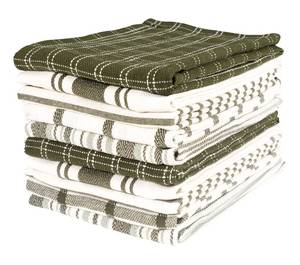 lot 2260 image: KAF Home Assorted Flat Kitchen Towels - Set of 10, 18 x 28 Inch (Olive)